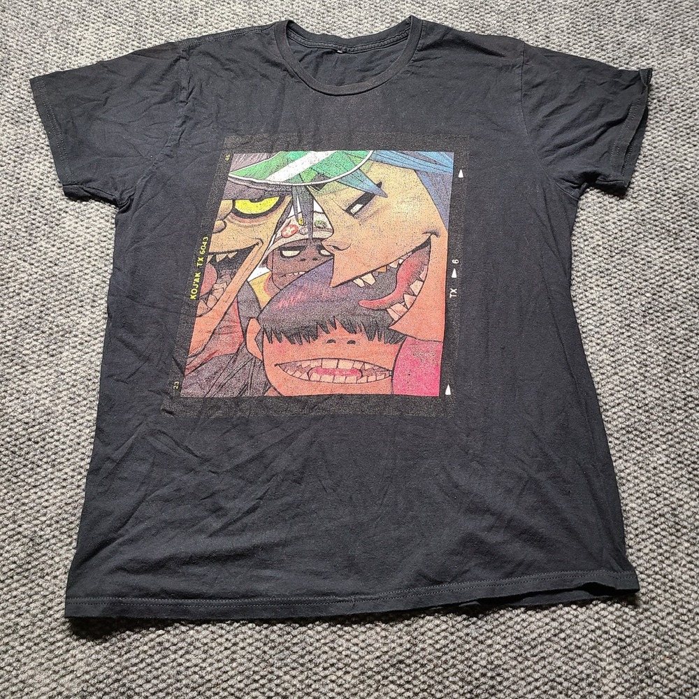 VTG Gorillaz Polaroid Black T-Shirt Mens Graphic Print Slide Film Borders L